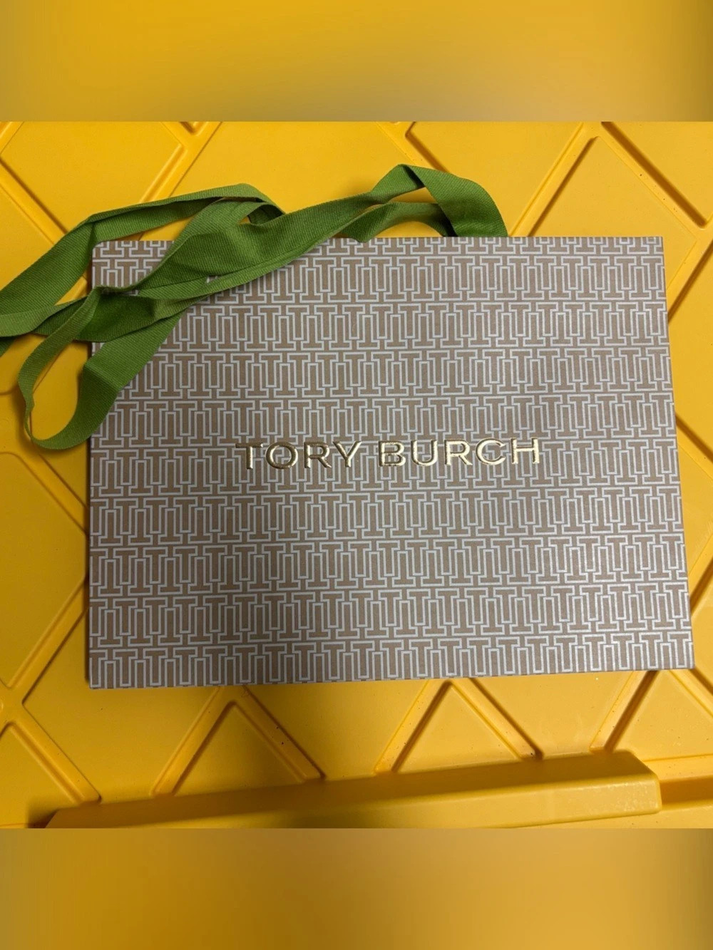 Tory Burch Geometric Tote in Gray & Green